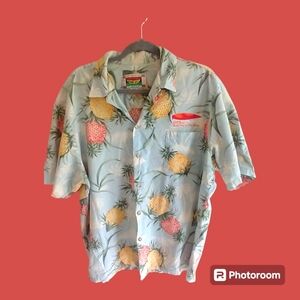Vintage Banana Jack Men Hawaiian Honolulu‎ Shirt with Pineapples Multicolor XL